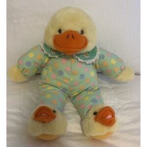 Vintage 1993 Plush Creations Easter Yellow Duck Stuffed Animal Toy Slippers 12"